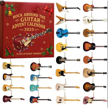 Adventskalender med guitar-tema, akryl nøglering