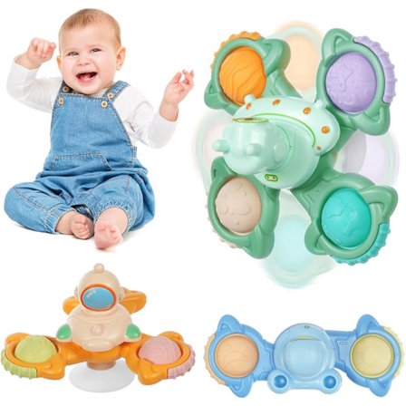 Sugekop Spinner Legetøj, 3 Stykker Flyvemaskine Rejse Sødt Badelegetøj, Spindende Sugekop Børnelegetøj, Sensorisk Legetøj til Børn