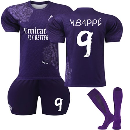 Ny Real Madrid special edition børnetrøje nr. 9 Mbappe lilla