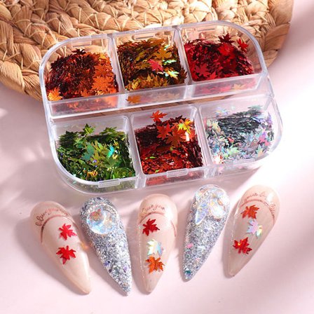 3 st Nail Glitter Magic Mirror Aurora Iridescent Puder Pärlpuder