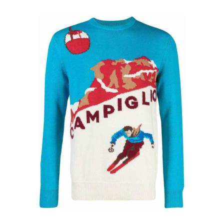 Saint Barth, Round-neck Knitwear Blauw, Heren, Maat:S