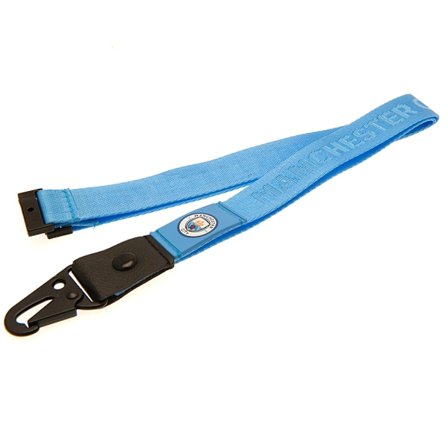Manchester City FC Deluxe Crest Lanyard One Size Sky Blue