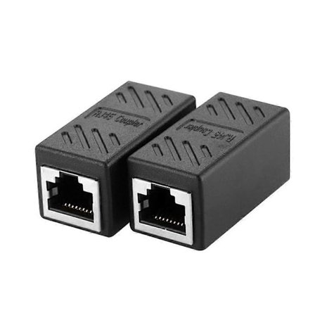 2 stk. RJ45 hun-kobling Cat5/Cat6 LAN Ethernet-kabel Forlenger Adapter Kobling [BR]