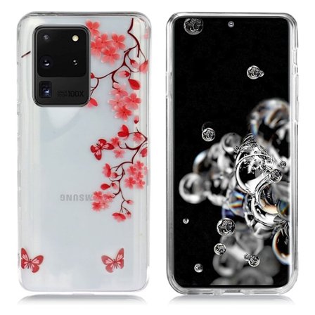 Deco Samsung Galaxy S20 Ultra kuoret - Perhonen ja kukat