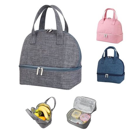 Lounaslaukku, eristetty laukku, pieni kokoontaitettava kylmälaukku töihin, kouluun, piknik-käsilaukku naisille, aikuisille, opiskelijoille ja lapsille