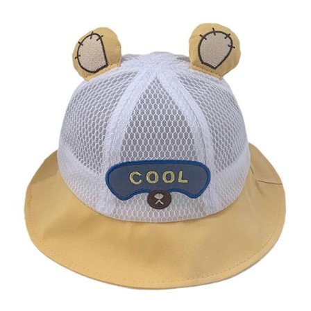 2023 Sommer Baby Hat Solbeskyttelse Kasket Baby Piger Drenge Strand Kasket Mesh Åndbar Fiskerhat Nyfødt Baby Bucket Hat Gul