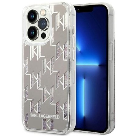 Karl Lagerfeld KLHCP14XLMNMS iPhone 14 Pro Max 6.7" Hardcase Silver Liquid Glitter Monogram