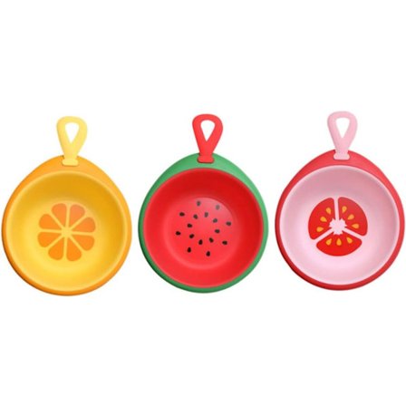 3-pak Vaskebaljer - Frugt-tema Badekar til Nyfødte, Robust Multi-brug Tegneserie Design Balje til Badning, Vask & Leg