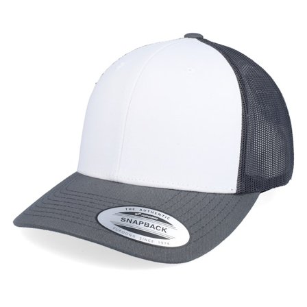 Yupoong - Bianco trucker Cappellino - Retro Colored Front Dark Grey/White/Dark Grey Trucker @ Hatstore