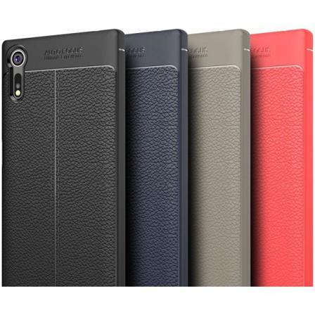 Xperia Xz / Xzs Stöttåligt & Stötdämpande Skal Leatherback Svart