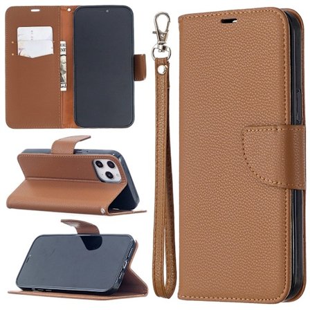 iPhone 12 Pro Max - Litchi Fodral - Brun