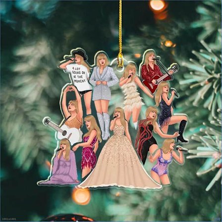 Taylor Swift-inspirerad hängande prydnad Julgransdekor Julfest Kreativ present till Swiftie-fans