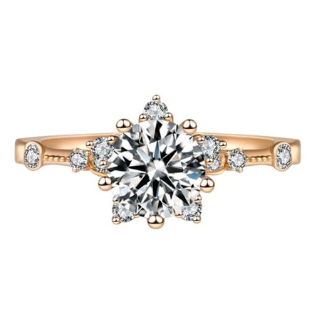 Kvinnors Glimmande Zirkon Snöflinga Öppen Ring Retro Diadem Smycken Pargåva