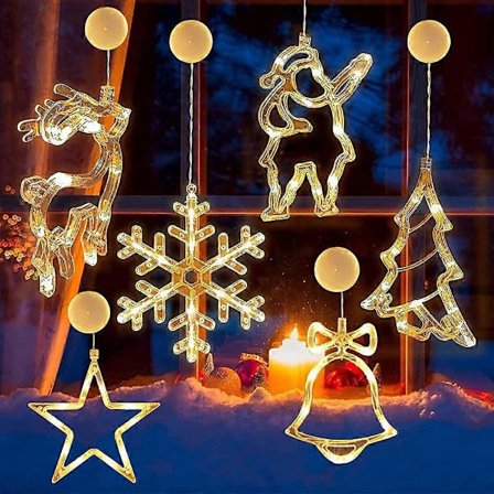 Balabela LED Gardinlampe, LED Vindueslampe Sugekop, Kabelbelysning, Vindueslamper, Lysgardin Vindue LED, Lyskæde, Lysgardin Lys