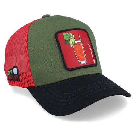 Capslab - Grønn trucker Caps - Cocktails Bloody Mary Green/Black/Red Trucker @ Hatstore