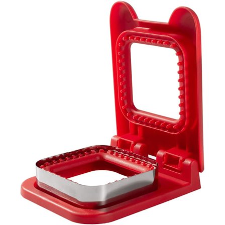 (Rød) Smørbrødskutter og forsegler, firkantet lommesmørbrødskutter, smørbrødskutter som barn elsker til lunsj