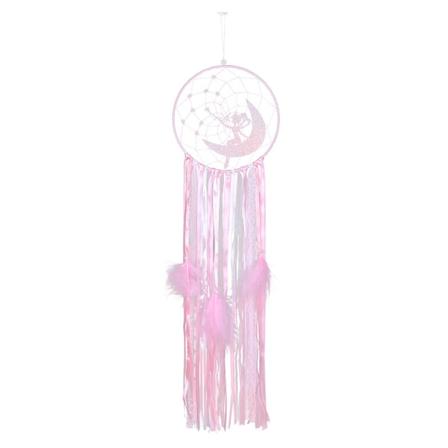 Håndlaget Drømmefanger Drømmefanger, Håndlagde Rosa Fjær Boho Drømmefanger Retro Vintage Vegghengende Ornament Hjemmeinnredning Dusj Bryllup