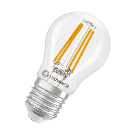 LEDVANCE Performance LED-lampe 3,4 W, 470 lm, 2700 K, E27 Klart glass, Belysning
