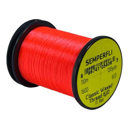 Semperfli Classic Waxed Thread 110m 6/0 - Fluoro Red