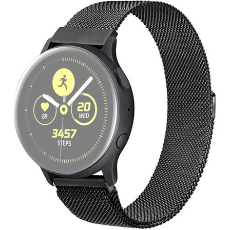 20mm Universal JLT milanese urrem i rustfrit stål - Sort