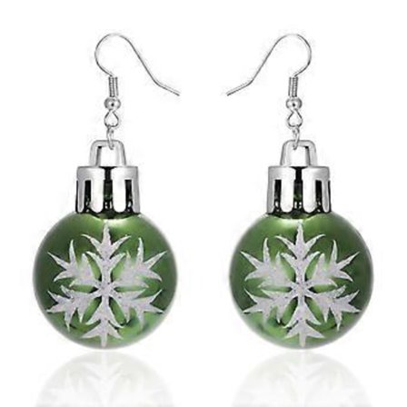 Söta Jul Hängande Örhängen Nyårs Roliga Smycken Present till Kvinnor 1 par (Grön B)