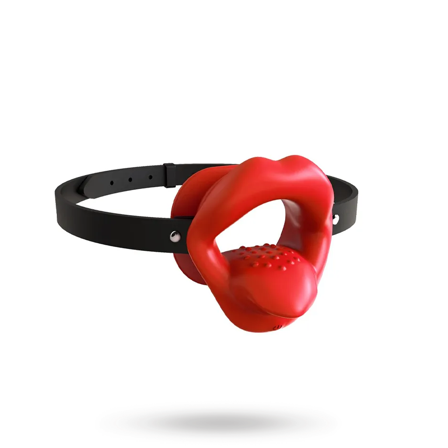 Vibrating Mouth Gag Silicone Lips & Tongue
