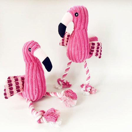 2 st Pet Supplies Hundar gnager, gör ljud, leker och biter hållbara flamingo-imitationer plyschleksaker 35*20cm