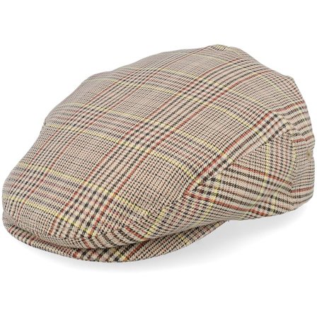 Brixton - Beige flatcap Cap - Hooligan Lw Tan/Brown/Rust Houndstooth Snap Cap @ Hatstore