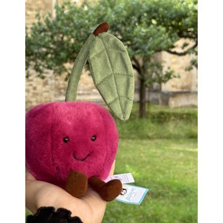 Premium JellyCat Fuzzy Fruit Bløde Legetøjsfrugter Fersken Pære Kirsebær Flere Størrelser Ny Ankomst Plys Kirsebær