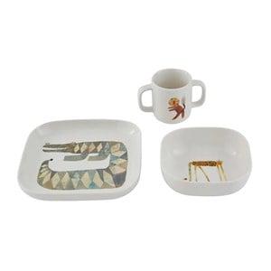 OYOY Crocodile Gustav Moira Dinner Set One Size - Tableware - One size - White - Junge