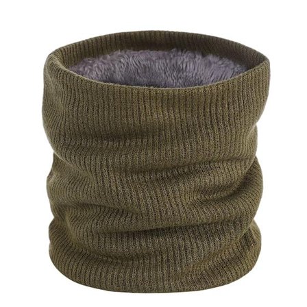1-delt halsvarmer-sett med hette og skjerf - Tykkere varmt halskjef