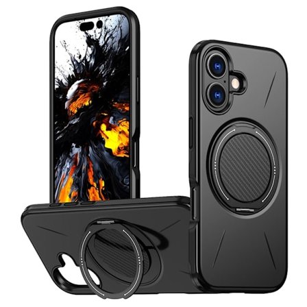 iPhone 17 Mobilskal MagSafe Rotating Kickstand - Svart