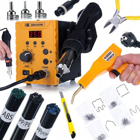 Rosfix 858D Ultra Muovin Hitsaus- ja Juotinasema – 700W | 3 Muistia | 3 Suutinta | Täysi Sarja ABS PP PE