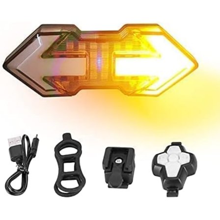 Cykel Blinklys, Cykel Baglygte med Blinklys, 120 Lumen USB Genopladelig LED Cykel Baglygte, Trådløs Fjernbetjening