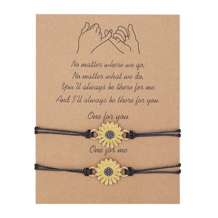 Solsikke lær armbånd Boho stil Solsikke lær wrap armbånd Håndlaget flettet tau smykker gave