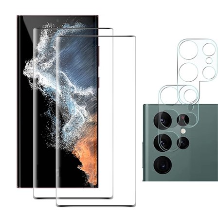 Galaxy S23 Ultra Skärmskydd och Kameralinsskydd (2-pack)