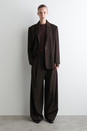 COS Women's Maglia Slim In Lana Merino in Marrone