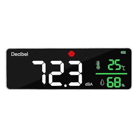 Desibelmåler Vegghengt Lydnivåmåler Fuktighetsmåler Med Alarmikoner Indikator Bred Anvendelse