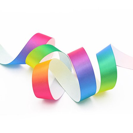 *Regnbågsfärgat satinband för julklappsinslagning, 1m, 20mm*