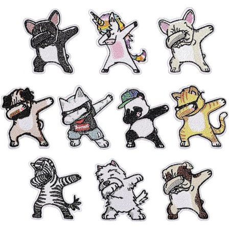 Dww-10 st strykjärnsmärken, hundstrykjärnsmärke, symärke, applikation för söt nummerbroderi, brevpapper för T-shirt J