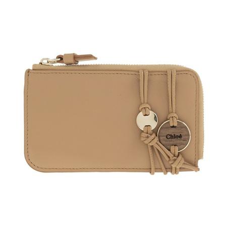 Chloé Malou card case , Beige , Dames , Maat: ONE Size Portefeuilles