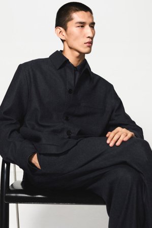 COS Men's Wool Overshirt in Grey