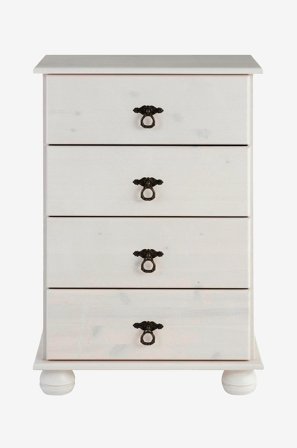 Loft24 - Lipasto Finca, 4 laatikkoa - Valkoinen - Lipastot - - Homeroom