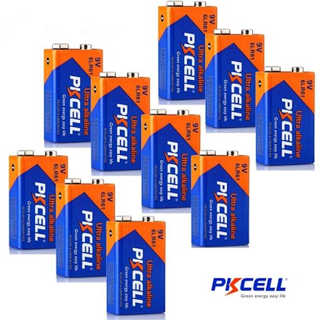 PKcell 10-pack 9V 6LR61 DC Ultra Alkaliskt batteri