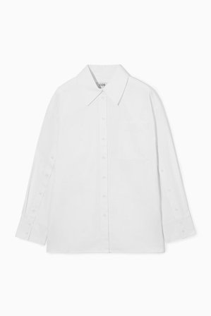 COS Women's Oversized Deconstructed Shirt in White
