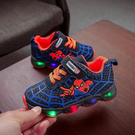 Sneakers för barn Spider-Man Light Up LED Pojkskor Blue 30