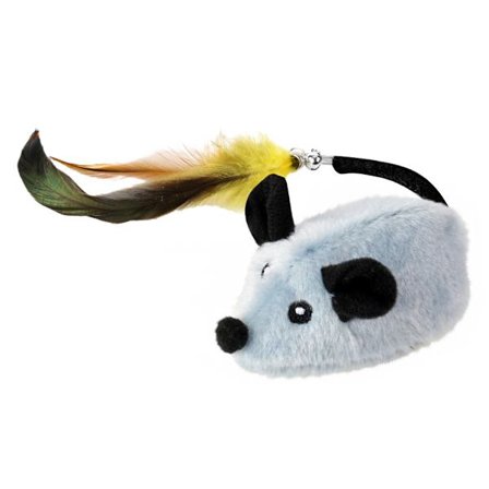 Interaktivt kattelegetøj mus indendørs kattelegetøj mus og fjerklokke hale bevægeligt kattelegetøj automatisk bevægelse-FM-