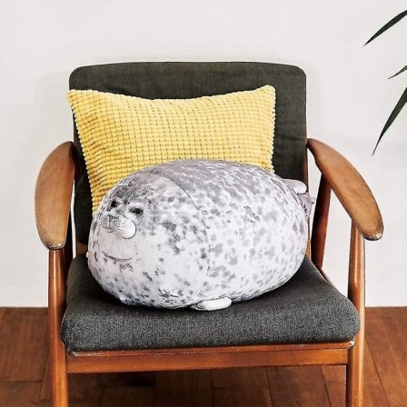 Sälbäddkudde, Plump Sälkudde, Söta Säl Stoppade Djur Bomulls Plysch Leksak Kudde Grå 30cm