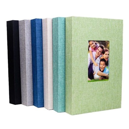 Fotoalbum 10x15 cm, Linne, 300 fack, fotoalbum rymmer endast liggande bilder, beige-FD-