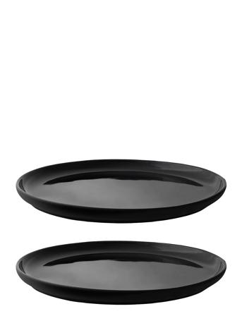 Theo Plate, 22 Cm - 2 Pcs Home Tableware Plates Dinner Plates Black Stelton